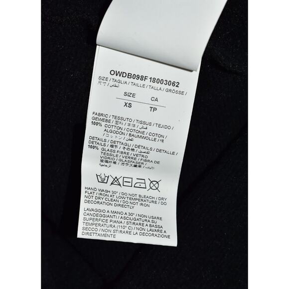 D0 NEW OFF-WHITE C/O VIRGIL ABLOH MAIN LABEL 2013 Black Sweatshirt Sweater Sz XS - Picture 6 of 8